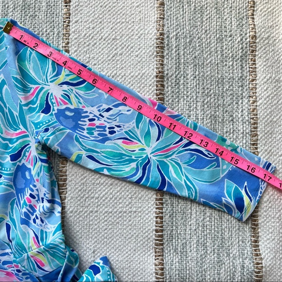 Lilly Pulitzer Karlie Bennet Blue Celestial Seas Wrap Romper Women’s Size Small - Picture 6 of 10